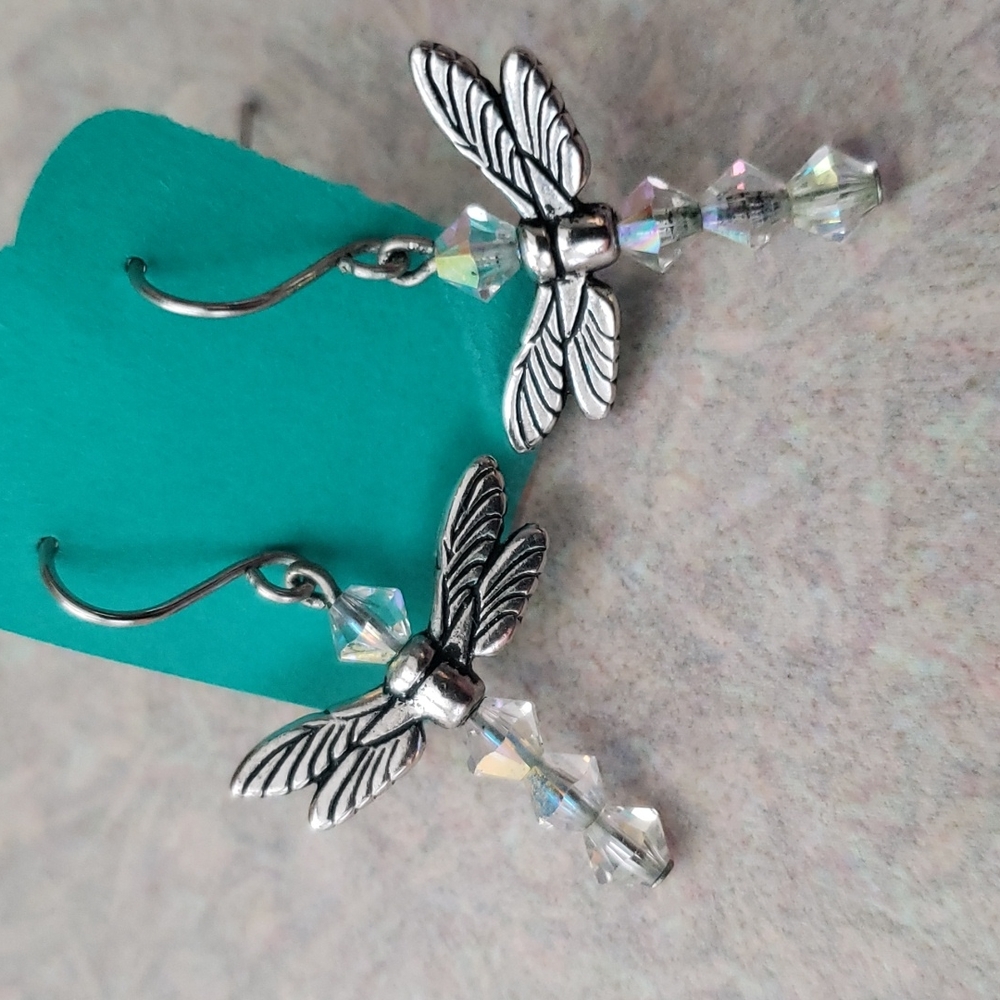 SWAROVSKI crystal Destine dragonfly earrings - Picture 3 of 3